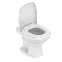 Vaso Sanitário Convencional com Assento Queda Amortecida Fit Plus Celite Cinza/Prata Brilhante Vaso Sanitário Convencional com Assento Queda Amortecida Fit Plus Celite Cinza/Prata Brilhante