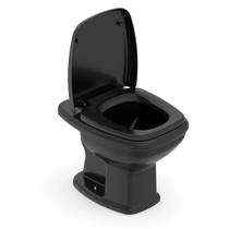Vaso Sanitário Convencional com Assento Queda Amortecida Fit Plus Celite Preto/Brilhante Vaso Sanitário Convencional com Assento Queda Amortecida Fit Plus Celite Preto/Brilhante