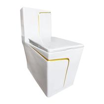 Vaso Sanitário Monobloco Branco com Linha Dourada Reno R 806 Vaso Sanitário Monobloco Branco com Linha Dourada Reno R 806