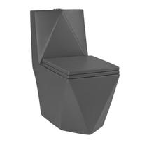 Vaso Sanitário Monobloco Caixa Acoplada Privada Monaco Cinza