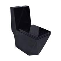 Vaso Sanitário Monobloco Completo Caixa Acoplada Privada Preto modelo Diamante VAB0020 - Tubrax