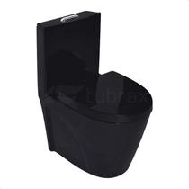 Vaso Sanitário Monobloco Completo Caixa Acoplada Privada Preto modelo Unio Tubrax Vaso Sanitário Monobloco Completo Caixa Acoplada Privada Preto modelo Unio Tubrax