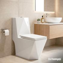 Vaso Sanitário Monobloco Economia De Água Soft Close Caixa Acoplada Diamante Premium Branco Beltempo Vaso Sanitário Monobloco Economia De Água Soft Close Caixa Acoplada Diamante Premium Branco Beltempo
