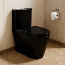 Vaso Sanitário Monobloco Preto PEX Magnus produzido em Cerâmica