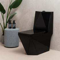 Vaso Sanitário Monobloco Preto PEX Maximus produzido em Cerâmica