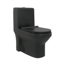 Vaso Sanitário Monobloco Prizi Cerâmica com Kit Completo e Caixa Acoplada - 2031 - Preto Fosco