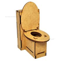 Vaso Sanitario para Casa de Boneca 13x11,5x7 Laser Mdf Madeira Vaso Sanitario para Casa de Boneca 13x11,5x7 Laser Mdf Madeira