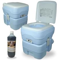 Vaso Sanitario Portatil Porta Potti Banheiro Quimico Nautika 20 L + Bac Bus 1 L