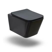 Vaso Sanitário Suspenso Saída Horizontal Esmeralda Pingoo.casa - Preto