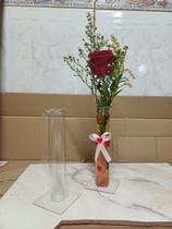 Vaso solitário de vidro em formato de tubo com base de vidro unidades (10 unidades/20 cm de altura)