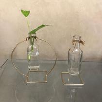 Vaso Solitário Em Vidro E Metal Dourado We Make - Pç