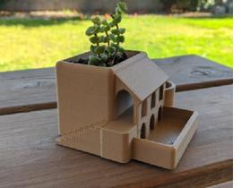 Vaso Suculenta Modelo Casa Romana