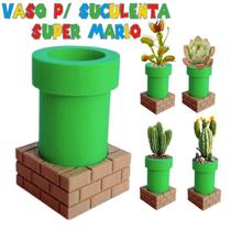 Vaso Super Mario Suculenta Cano Tubo Flor Planta Carnívora - Super 3D