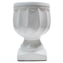 Vaso Taça Decorativa Para Arranjos 13,2X19,2Cm Vidro Branco