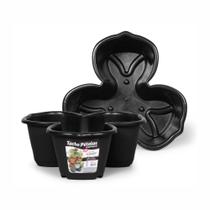 Vaso Tacho Pétalas Plasmont Empilhável Preto 11,5 L 42x16cm