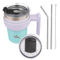 Vaso Térmico de Acero Inoxidable Konokyo de 10 oz con Asa y 2 Tapas