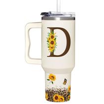 Vaso Térmico SUFAVN con Girasoles y Monograma 1.2L para Mujeres