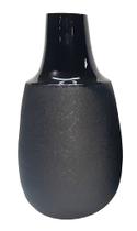 Vaso texturizado preto em metal g - Dobu art