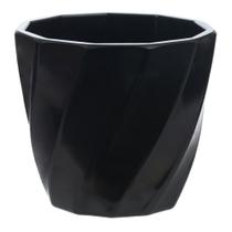 Vaso Torcido Decorativo Preto 12x13,5 cm - D'Rossi