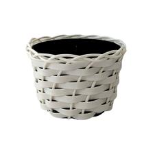 Vaso Trançado de Cachepot Branco Pequeno Vaso Trançado de Cachepot Branco Pequeno