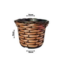 Vaso Trançado de Cachepot Marrom