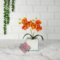 Vaso Transparente com Arranjo Flor de Orquídea Artificial - Melhores Ofertas