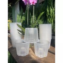 Vaso Transparente p/ Orquídea pote 15 - REFORÇADO - 10 unidades