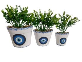 Vaso Trio Olho Grego de Parede Decoração e Enfeite