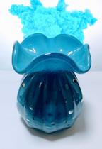 Vaso Trouxinha de Murano Azul Bebê 13cm - (vidro reforçado)