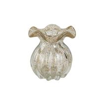 Vaso Trouxinha de Murano Laradore Transparente e Pó Dourado Vaso Trouxinha de Murano Laradore Transparente e Pó Dourado