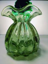 Vaso Trouxinha de Murano Verde 23cm