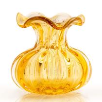 Vaso Trouxinha Em Cristal Murano Âmbar - São Marcos 12cm Vaso Trouxinha Em Cristal Murano Âmbar - São Marcos 12cm