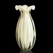 Vaso Trouxinha Em Cristal Murano Pérola - São Marcos 20cm Vaso Trouxinha Em Cristal Murano Pérola - São Marcos 20cm