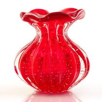 Vaso Trouxinha Em Cristal Murano Vermelho - São Marcos 12cm Vaso Trouxinha Em Cristal Murano Vermelho - São Marcos 12cm