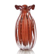 Vaso Trouxinha Em Cristal Murano Vermelho - São Marcos 24cm Vaso Trouxinha Em Cristal Murano Vermelho - São Marcos 24cm