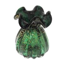 Vaso Trouxinha Maior Verde Escuro Marcas Dourado Lapidados Vaso Trouxinha Maior Verde Escuro Marcas Dourado Lapidados