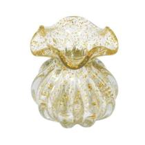 Vaso Trouxinha Murano Italiano Pigmentação Dourado Luxo Vaso Trouxinha Murano Italiano Pigmentação Dourado Luxo