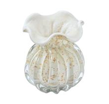 Vaso Trouxinha Murano Leitoso Pigmentação Âmbar Luxo Vaso Trouxinha Murano Leitoso Pigmentação Âmbar Luxo