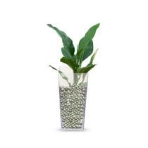 Vaso Tubo Acrílico Retangular Transparente 13x22,5 Decoração