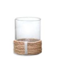 Vaso tubo em vidro e sisal 12x15cm Vaso tubo em vidro e sisal 12x15cm