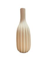 Vaso tubo listrado grande em cerâmica 30 cm- Rosa