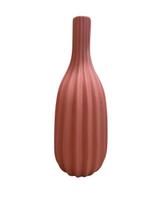 Vaso tubo listrado médio em cerâmica - goiaba