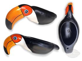 Vaso tucano cachepot em cerâmica para pendurar pintado a mão