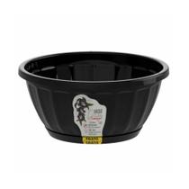 Vaso Uninjet Cachepot Cuia com Prato Preto - Tamanho 28