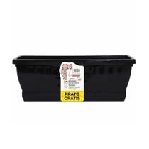 Vaso Uninjet Jardineira com Prato Preto - Tamanho 46