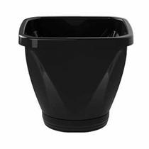 Vaso Uninjet Quadrado com Prato Preto - Tamanho 17