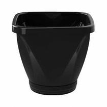 Vaso Uninjet Quadrado com Prato Preto - Tamanho 22
