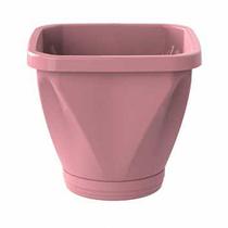 Vaso Uninjet Quadrado com Prato Rosa - Tamanho 13