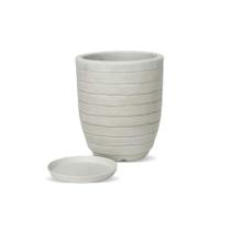 Vaso Vasart Relevo Antique Branco - 24 x 28 cm