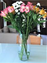 Vaso Vasilha Jarro de Vidro Modelo Romeu para Decorar e Arranjos Casamentos Festas Versátil Elegante Sofisticado 30cm/